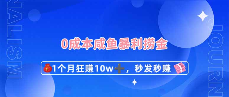 （14257期）0成本闲鱼暴利捞金，1个月狂赚10W+，秒发秒赚新玩法-优优云网创