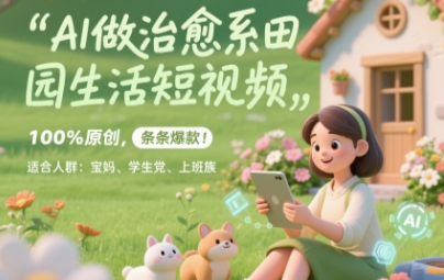 AI做治愈系田园生活短视频，100%原创，条条爆款，无脑矩阵， 适合小白-优优云网创