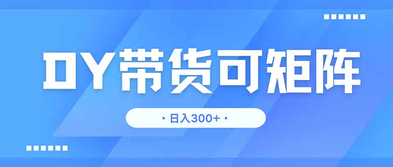 （14414期）DY带货，日入300＋矩阵无上限-优优云网创