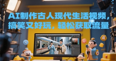 AI制作古人现代生活视频，搞笑又好玩，轻松获取流量-优优云网创