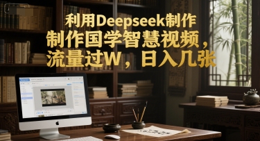 利用Deepseek制作国学智慧视频，流量过W，日入几张-优优云网创