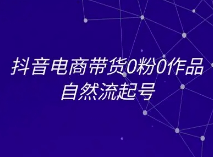 抖音电商带货0粉0作品自然流起号，抖音电商教程-优优云网创