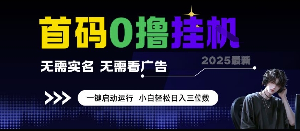 首码0撸挂G项目，无需实名无需看广告 一键启动运行，小白轻松日入三位数【揭秘】-优优云网创
