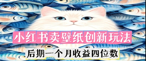 小红书卖壁纸创新玩法，后期一个月收益四位数-优优云网创