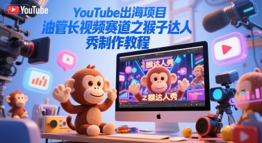 YouTube出海项目，油管长视频赛道之猴子达人秀制作教程-优优云网创