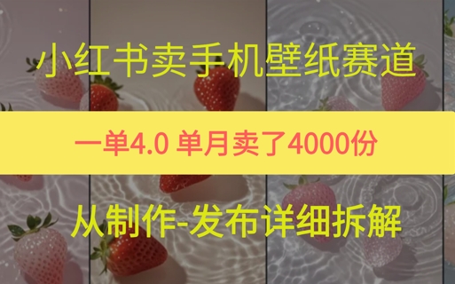 小红薯手机壁纸变现，4块钱一张的图，单月卖了5000份-优优云网创