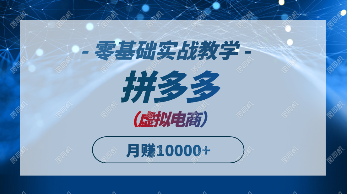 （14880期）拼多多虚拟电商，零基础实战教学，快速打爆商品，新手也能月入10000+-优优云网创