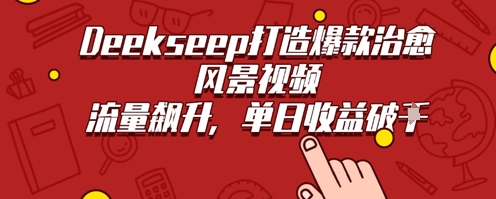 Deekseep制作治愈风景视频爆火出圈，单日收益几张，流量持续飙升-优优云网创