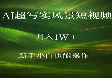 AI超写实风景短视频，月入1w，新手小白都能操作-优优云网创