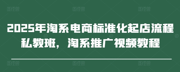 2025年淘系电商标准化起店流程私教班，淘系推广视频教程-优优云网创