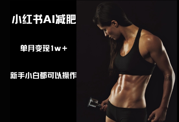 小红书AI减肥，新手小白都可以操作，单月变现1w+-优优云网创