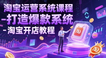 淘宝运营系统课程-打造爆款系统-淘宝开店教程-优优云网创