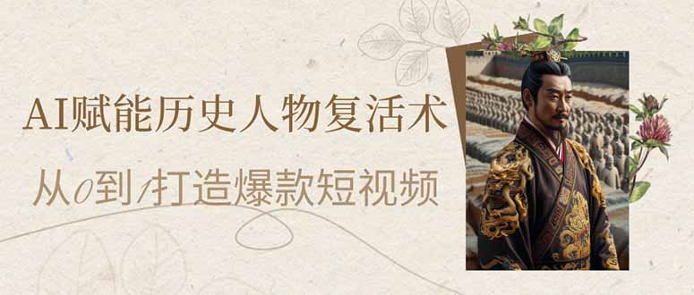 （14311期）AI赋能历史人物复活术：从0到1打造爆款短视频-优优云网创