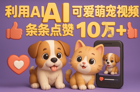 能骗过系统的AI萌宠视频制作全攻略：从0到 2W粉的爆款密码-优优云网创