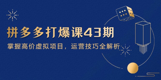 （14546期）拼多多打爆课第 43 期，掌握高价虚拟项目，运营技巧全解析（15节）-优优云网创