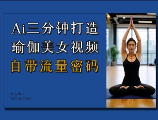 AI三分钟打造瑜伽美女视频，自带流量密码-优优云网创