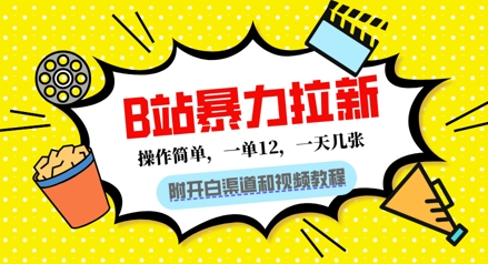 B站暴力拉新：一单12，一天几张，0门槛拉新(附渠道和教程)-优优云网创