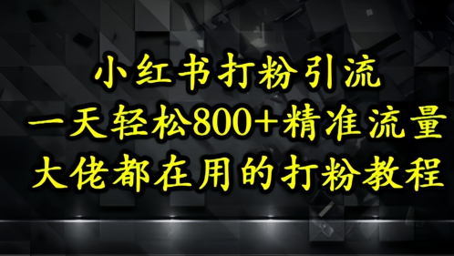 小红书打粉引流，一天轻松500+精准流量，大佬都在用的打粉教程-优优云网创