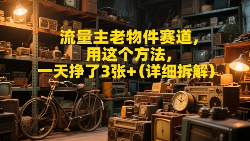 流量主老物件赛道，用这个方法，一天挣了3张+(详细拆解)-优优云网创
