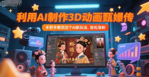 利用AI制作3D动画甄嬛传，流量爆了，手把手教你这个AI新玩法，轻松涨粉-优优云网创