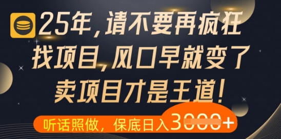 什么？25年你还在疯狂找项目做，醒醒吧，看完这些你全都懂了【揭秘】-优优云网创