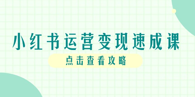（14951期）小红书运营变现速成课，账号搭建到暴力起号，个人IP全流程指南-优优云网创