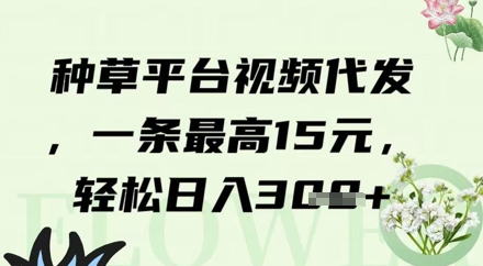 种草平台视频代发，一条最高15元，轻松日入3张-优优云网创