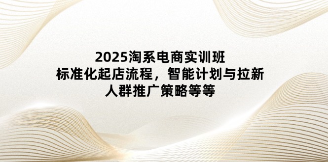 （14522期）2025淘系电商实训班：标准化起店流程，智能计划与拉新，人群推广策略等等-优优云网创