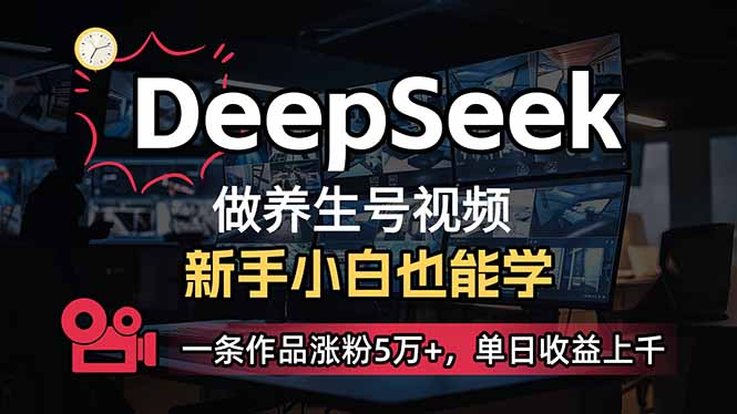 （14199期）小白用DeepSeek做养生号，一条作品涨粉5万+，单日收益上千-优优云网创