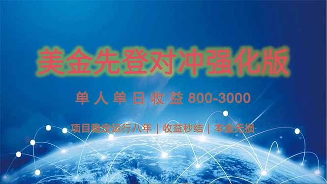 （15012期）美金先登计划对冲强化版，2025年黑马中最暴力收益日收益1k-4k（可放大…-优优云网创