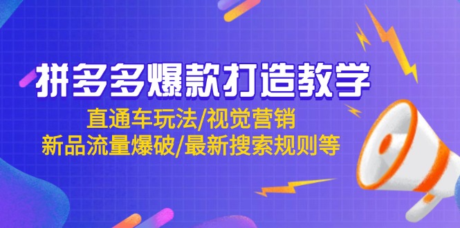 （14681期）拼多多爆款打造教学：直通车玩法/视觉营销/新品流量爆破/最新搜索规则等-优优云网创