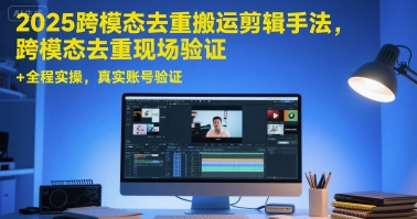 2025跨模态去重搬运剪辑手法，跨模态去重现场验证 +全程实操，真实账号验证-优优云网创