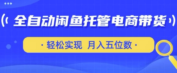 全自动闲鱼托管式电商带货，只需一部安卓手机和一个闲鱼号，轻松实现月入五位数【揭秘】-优优云网创
