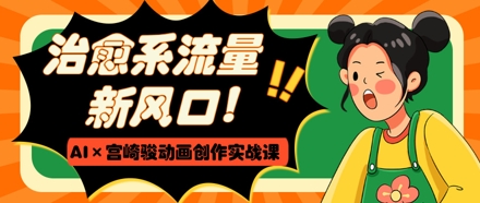 治愈系流量新风口，AI+宫崎骏动画创作实战课，从0到1打造爆款视频-优优云网创