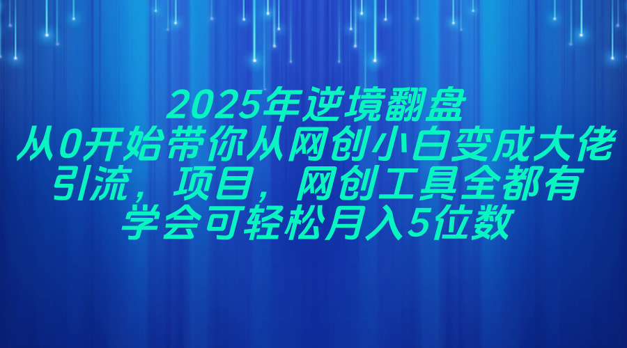 （14473期）2025年逆境翻盘，从0开始带你从网创小白变成大佬，引流，项目，网创工…-优优云网创