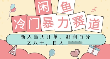 闲鱼冷门暴力赛道，新人当天开单，门槛低，日入多张-优优云网创