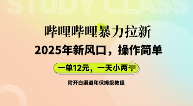 哔哩哔哩暴力拉新：2025年新风口，一单12元，一天数张(附开白渠道和保姆级教程)-优优云网创