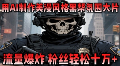 用AI制作美漫风格黑帮氛围大片，流量爆炸，粉丝轻松十W+-优优云网创