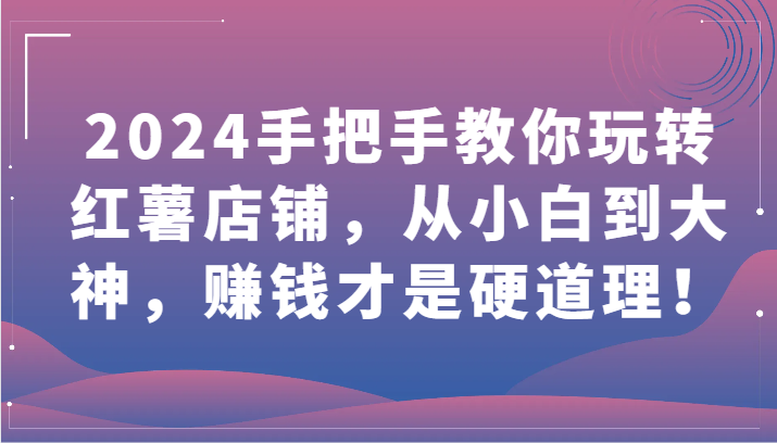 2024手把手教你玩转红薯店铺，从小白到大神，赚钱才是硬道理！-优优云网创