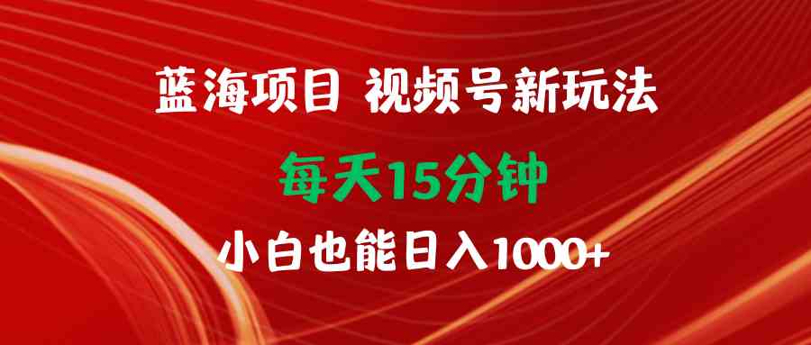 （9813期）蓝海项目视频号新玩法 每天15分钟 小白也能日入1000+-优优云网创