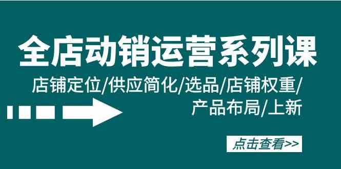 全店动销运营系列课：店铺定位/供应简化/选品/店铺权重/产品布局/上新-优优云网创
