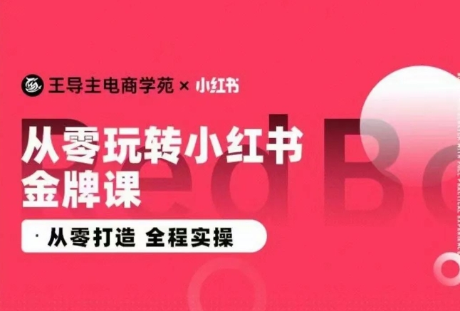 王导主·小红书电商运营实操课，​从零打造  全程实操-优优云网创