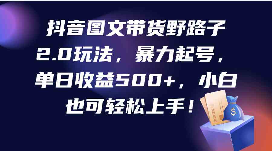 （9790期）抖音图文带货野路子2.0玩法，暴力起号，单日收益500+，小白也可轻松上手！-优优云网创