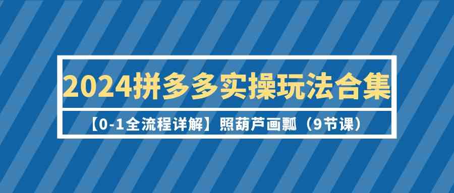 （9559期）2024拼多多实操玩法合集【0-1全流程详解】照葫芦画瓢（9节课）.-优优云网创
