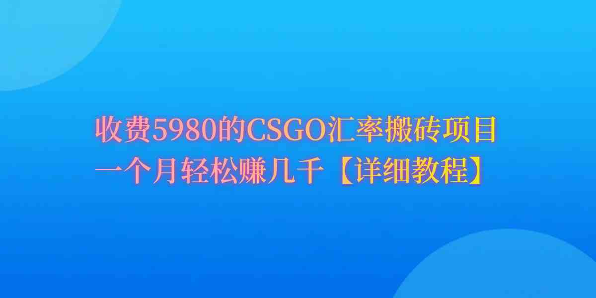 （9776期）CSGO装备搬砖，月综合收益率高达60%，你也可以！-优优云网创