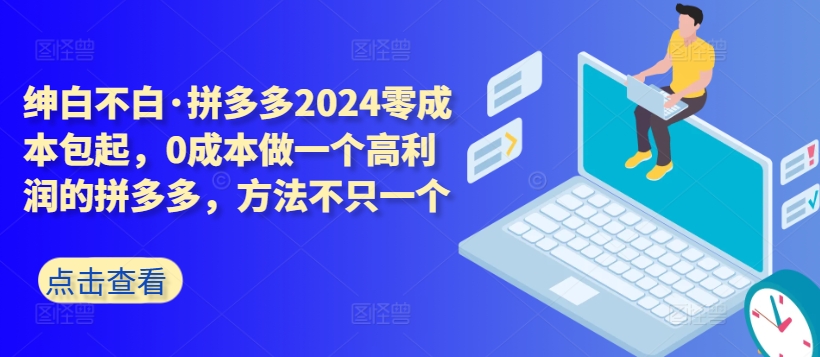 拼多多2024零成本包起，0成本做一个高利润的拼多多，方法不只一个-优优云网创