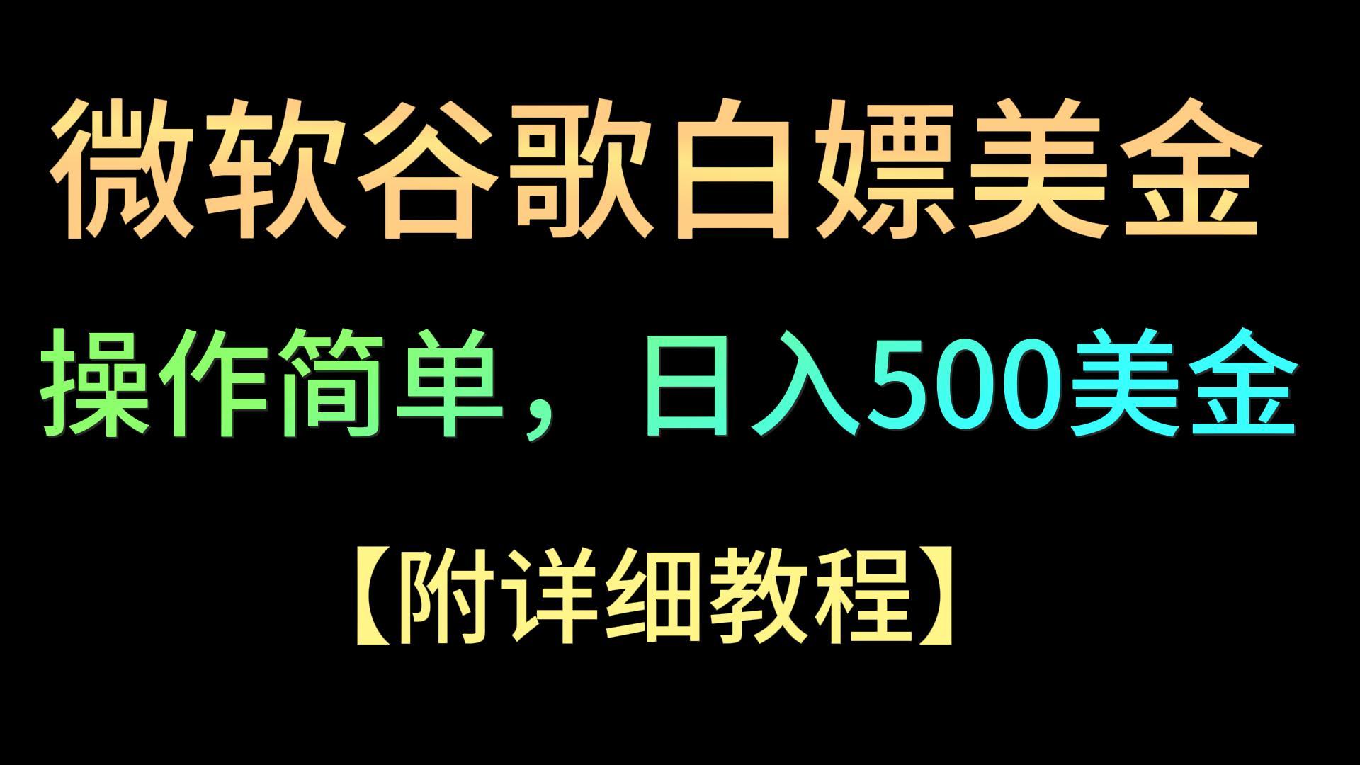 微软谷歌项目3.0，轻松日赚500+美金，操作简单，小白也可轻松入手！-优优云网创