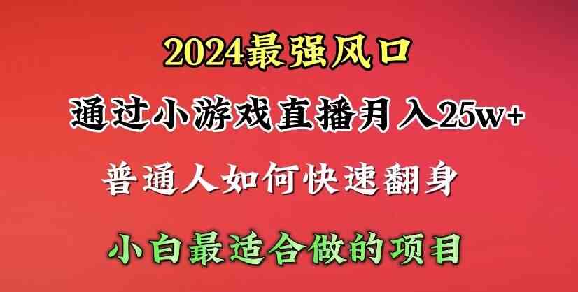 （10020期）2024年最强风口，通过小游戏直播月入25w+单日收益5000+小白最适合做的项目-优优云网创