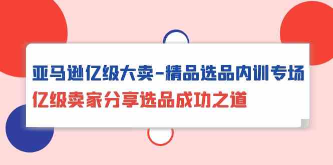 （10034期）亚马逊亿级大卖-精品选品内训专场，亿级卖家分享选品成功之道-优优云网创