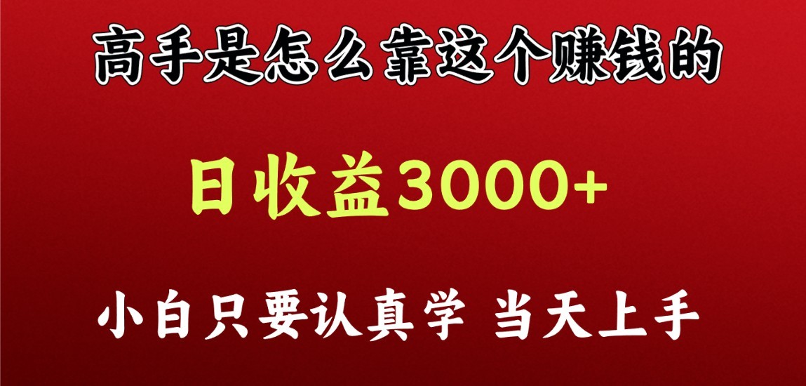 看高手是怎么赚钱的，一天收益至少3000+以上，小白当天上手-优优云网创